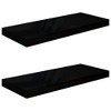 Wall Shelf Set of 2 High gloss black Honeycomb MDF, metal Medium - 2 of 4