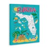 Stupell Industries Florida Teal Blue and Pink Illustrated Scenic Map Poster Canvas Wall Art - 3 of 4