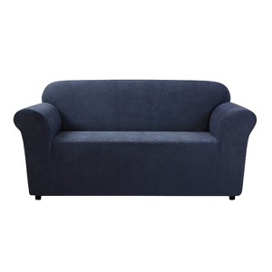 Ultimate Stretch Chenille Loveseat Slipcover Storm Blue - Sure Fit, Blue Blue