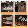 70'' Tall Farmhouse Coffee Bar Cabinet with Sliding Barn Door, Tall Sideboard Buffet with Glass Holder, Wine Bar Cabinet for Dining Room, Home Bar - 4 of 4