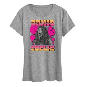 Women's - Janis Joplin - Retro Music Performance Short Sleeve Graphic T-Shirt - 1 of 4