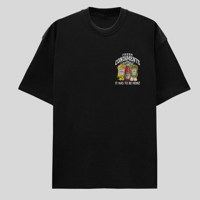 Men's Heinz Condiments T-Shirt - Black