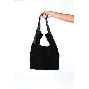 ORLITHA - Black Suede Leather Shoulder Bag (Women) black suede standart - 1 of 4