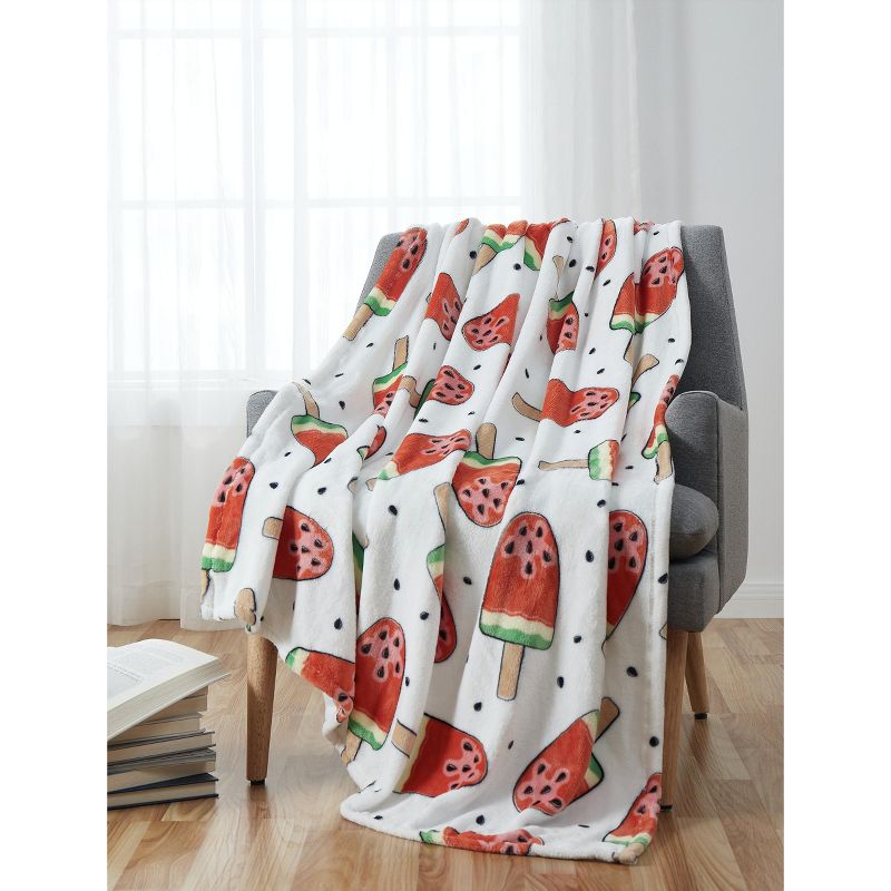 Kate Aurora Watermelon Popsicles Ultra Soft & Plush Oversized Throw Blanket - 50 in. W x 70 in. L, 2 of 4