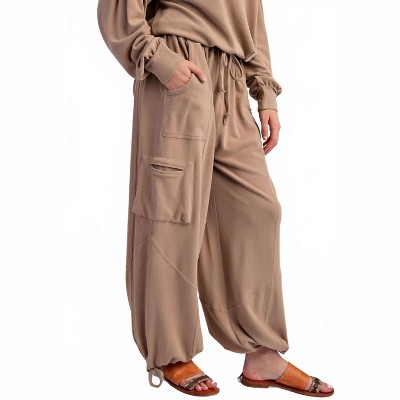Women's Mineral Washed Brushed Hacci Joggers - Easel