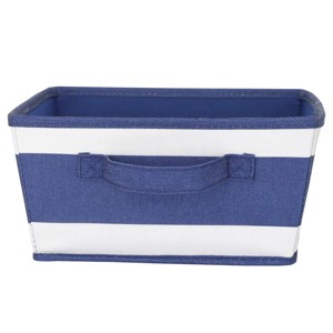 Small Striped Fabric Toy Storage Bin Navy - Pillowfort , Blue