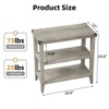 Farmhouse End Table Rustic Side Table with Storage Shelf for Small Spaces Grey Bedside Table Narrow Nightstand for Living Room, Bedroom - 3 of 4