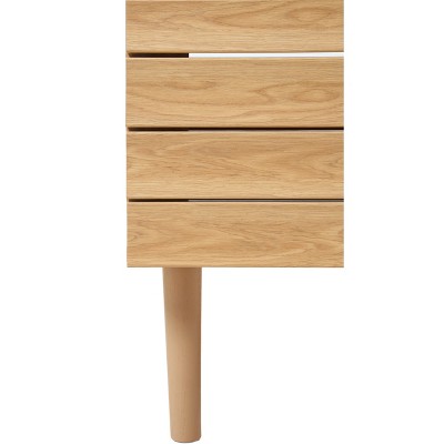 Aubert 30" Oak Slat Modern Farmhouse Bath Vanity Cabinet