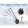 Snow Shovel with Wheels for Driveway, 20" Wide Adjustable Snow Pusher with 5-Position Angle & Height Handle, Snow Removal Tool for Sidewalks, Orange - 3 of 4