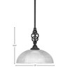 Toltec Lighting Elegante 1 - Light Pendant in  Matte Black with 13" Clear Ribbed Shade - 2 of 2
