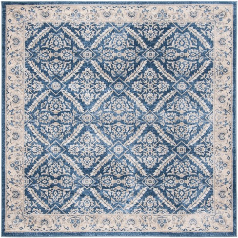 Brentwood Bnt863 Power Loomed Area Rug - Navy Creme - 5'x5' - Safavieh 