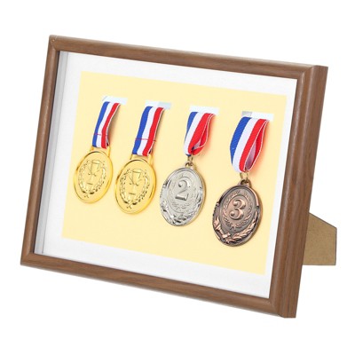 Unique Bargains Shadow Box Picture Frame Sports 4 Medal Display Case