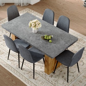 NicBex Dining Table Set for 6 Modern Cozy Rectangle MDF Dining Set with 6 Chairs for Dining Room - 1 of 4