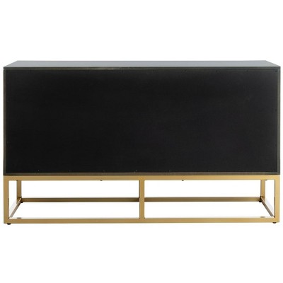 Estelle Transitional Teal 6-Drawer Dresser with Brass Accents