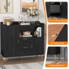 Modern Kitchen Storage Cabinet, Buffet Cabinet with Shelf, Coffee Bar with 2 Drawers and 2 Doors and Open Storage - 3 of 4