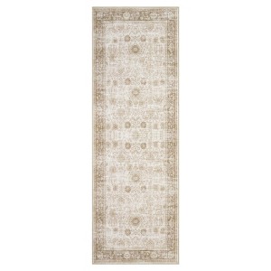 Coolmee Washable Area Rug Living Room Floral Non Slip Large Rug Vintage Traditional Stain Resistant Distressed Carpet Bedroom Dining RoomGreen - 1 of 4
