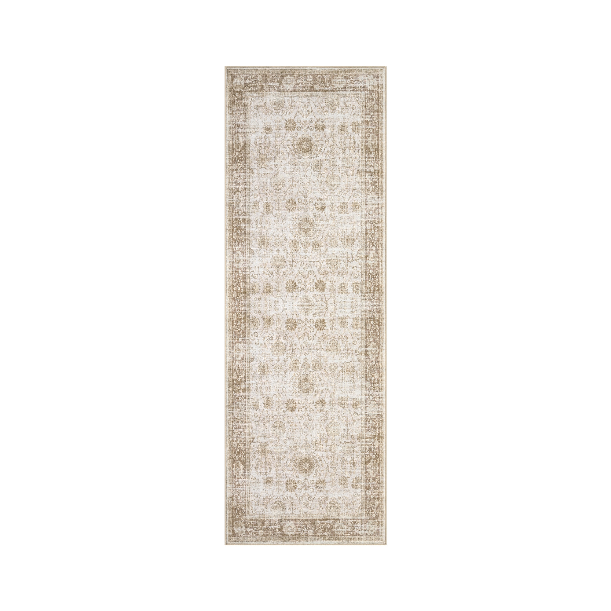 Beige Coolmee 2x6 Kitchen Runner Rug Indoor Hallway Rugs with Non Slip Backing Soft Stain Resistant Floor Carpet for Entryway Laundry