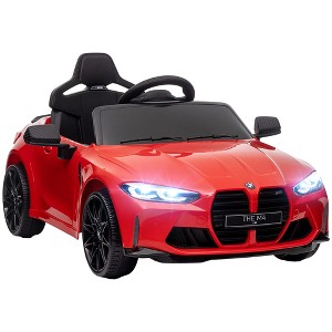 Qaba BMW M4 Licensed Kids Electric Car, 12V Ride on Car with Remote Control, Suspension, Handle Attachment, LED Lights, Music, Soft Start - 1 of 4