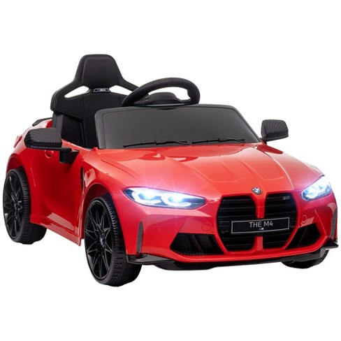 Qaba Bmw M4 Licensed Kids Electric Car 12v Ride On Car With Remote Control Suspension Handle Attachment Led Lights Music Soft Start Red Target