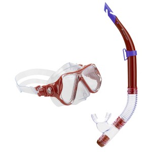 Hawaii Divers Manta Ray Adult Snorkel Combo – Red (Unisex) - 1 of 4