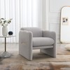 Vynxaria Arm Chair with waved arms, Metal decoration on both side arms, Accent chair for Primary Living Space,Living room,Bedroom - 2 of 4