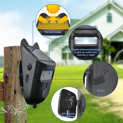 Weatherproof Home Security Alert System Included 1 Wireless Motion Sensor & 2 Receiver, Solar Driveway Alarm & Detector for 300m Long Range
