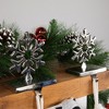 Northlight Set of 2 Solid Silver Snowflake Cutout Christmas Metal Stocking Holders 6.5" - 2 of 4