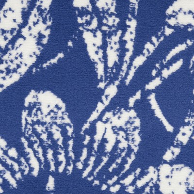 Navy Floral Charm 5' x 7' Synthetic Reversible Area Rug