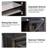 OKD 66" Farmhouse TV Stand w/Sliding Barn Door, TV Console for 75 Inch TV - 4 of 4