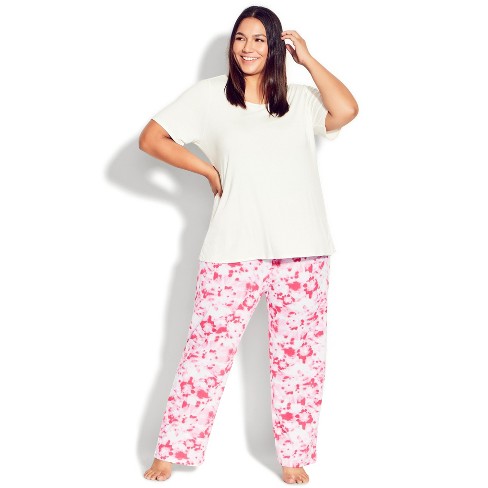 Avenue  Women's Plus Size Print Full Length Sleep Pant - Pink - 18w/20w :  Target