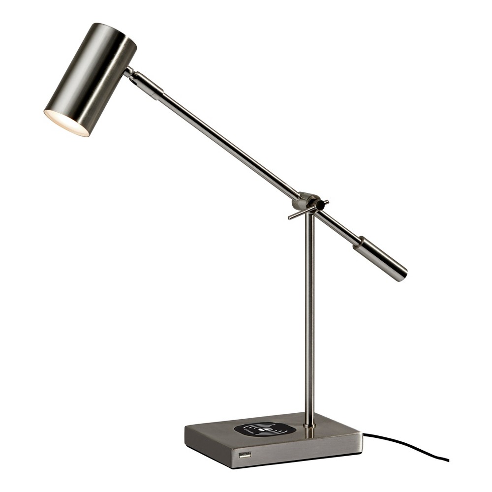 Photos - Floodlight / Street Light Adesso Collette Desk Lamp with Qi wireless Charging Pad  (Includes LED Light Bulb)