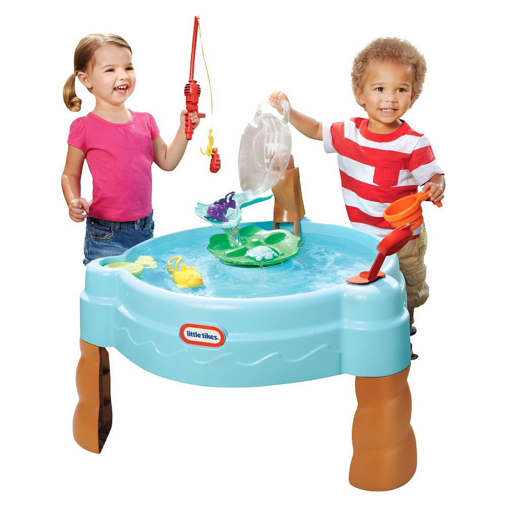 Little Tikes Fish  n Splash Water Table with Tipping Fishbowl and 8 Piece Fishing Accessory Set  Outdoor Toy Play Set for Toddlers Kids Boys Girls Ages 2 3 4+ Year Old