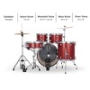 Ludwig Accent 5-Piece Drum Kit With 20" Bass Drum, Hardware and Cymbals Red Sparkle - 2 of 3