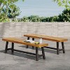 Christopher Knight Home 2pc Carlisle Outdoor Acacia Benches Sandblasted Brown/Rustic - 2 of 4