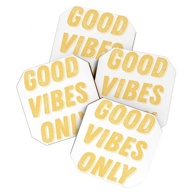4pk June Journal Good Vibes Only Coasters - society6