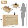 Brafab Rattan Dresser for Bedroom, 7 Drawer Mid-Century Natural Wood Dressers, Long Dresser TV Stand, Boho Closet Organizer Chests of Drawer - 2 of 4