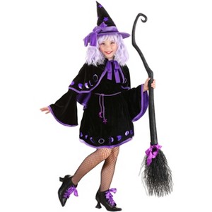 HalloweenCostumes.com Girl's Purple Star Witch Costume - 1 of 4