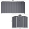 Durable 8' x 10' Metal Outdoor Storage Shed with Sliding Doors, Sloped Roof, and Ventilation for Garden, Backyard, and Lawn Tools-Coolbibila - 4 of 4