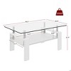 Rectangle Coffee Table, Tempered Glass Tabletop with MDF Layer, Black Iron Leg Modern Table, for Living Room - 2 of 4