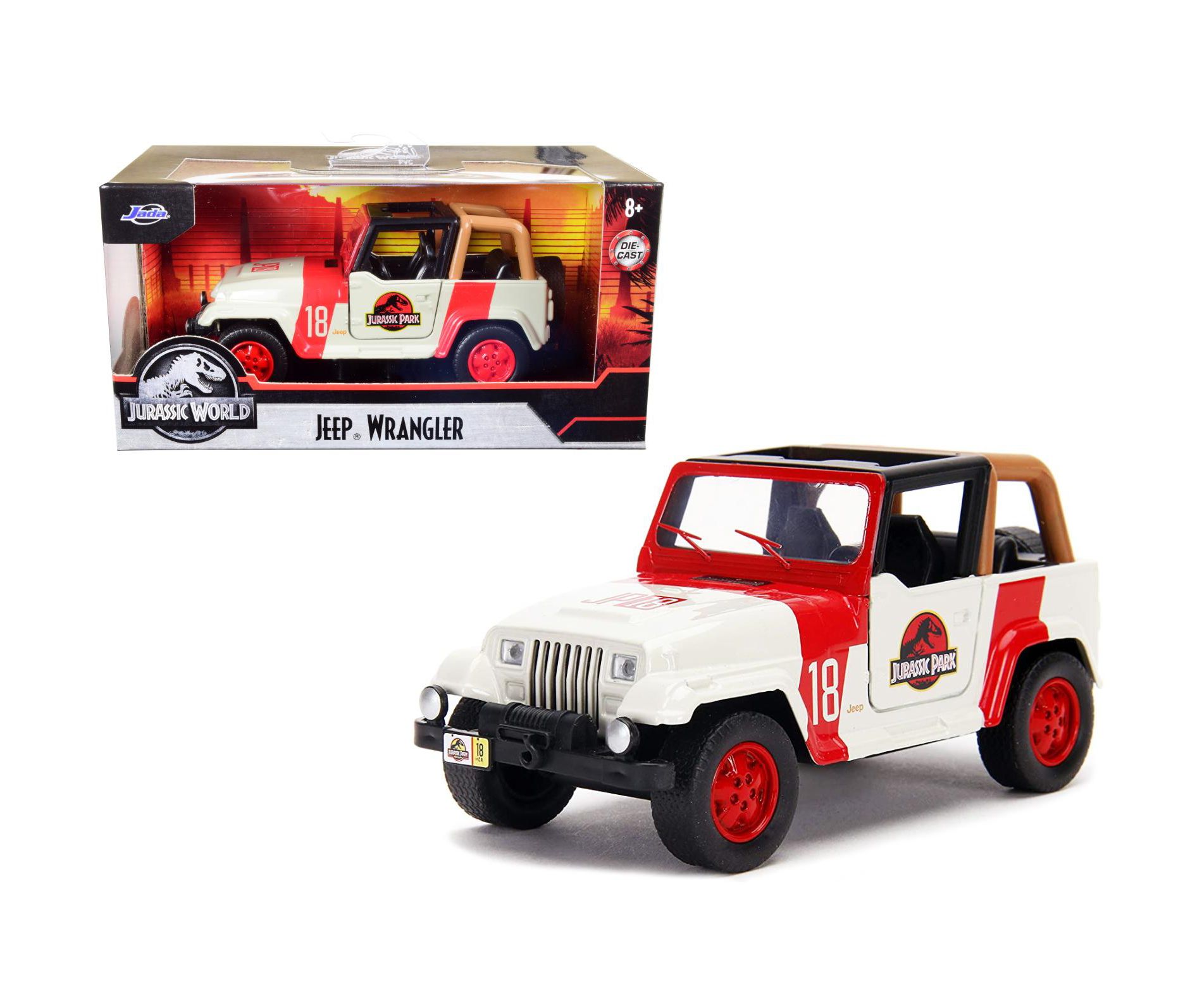 Jeep Wrangler #18 "Jurassic Park" Red and Beige "Jurassic World" 1/32 Diecast Model Car by Jada