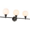 Elegant Lighting Collier 3 light Black and Frosted white glass Wall sconce - image 4 of 4