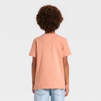 Boys' Short Sleeve Pocket T-Shirt - Cat & Jack™ Light Orange XS