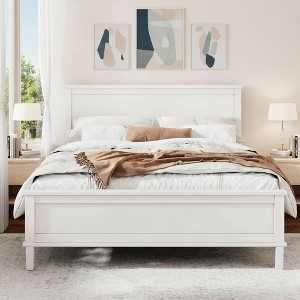 Polibi Mid-Century Modern Solid Wood Platform Bed - 1 of 4