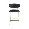 Meridian Furniture,Lupita Black Vegan Leather Counter Stool, Set of 2 - 2 of 4