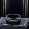 Jewelry Avalanche Black IP Koa Wood and Turquoise Inlay Dome Tungsten Carbide Wedding Band, Comfort-fit, 8mm - 3 of 4