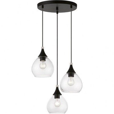 Elegant Catania 3-Light Indoor/Outdoor Pendant with Clear Glass Shades