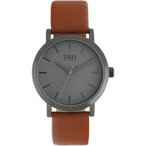 TKO Orlogi Men's Minimalist Miller Modern Traveler Watch with Genuine Leather Band - 1 of 2