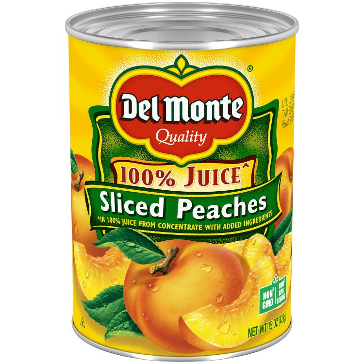 Del Monte Yellow Cling Peach Slices in 100% Real Fruit Juice 15oz, 1 of 6