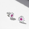 Girl's Delightful Daisy Screw Back Sterling Silver Earrings - In Season Jewelry - 4 of 4