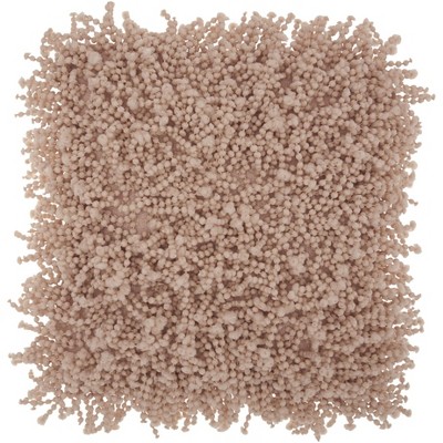 HomeRoots 20" Pale Pink Shaggy Beads Square Throw Pillow